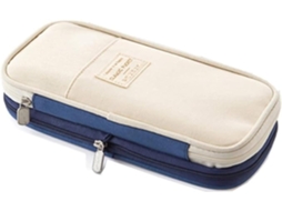 Estojo para Lápis, Grande Capacidade, com Zíper, com Bolsos, Organizador, Azul Escuro, Multicolorido AQUAFORGE