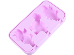Forma De Silicone Para Picolé Com Tampa, Estampa De Dinossauro
