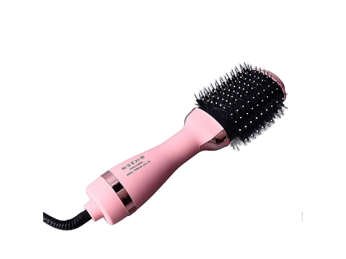 Escova Secadora de Cabelo 3 em 1 com Controle de Temperatura, Antifrizz, Ar Quente para Alisar, Enrolar e Modelar Rosa TAISHENGDA