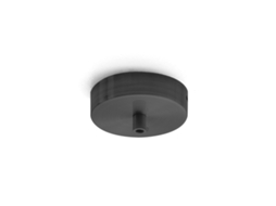 Rosácea De Teto Redonda De Metal Alice Ip20 Preta Para Luminárias Suspensas Base De Teto Moderna, Conexão Central, Fácil Instalação Gea Luce