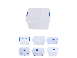 Cajas De Almacenaje Ordenación De Plástico Transparentes Con Tapa Azul | Con Y Sin Ruedas | Ropa, Libro, | Juguestes 35l Pack 2 Uds