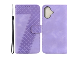 Capa Em Couro Pu À Prova De Choque Para Apple Iphone 16 Plus - Roxo