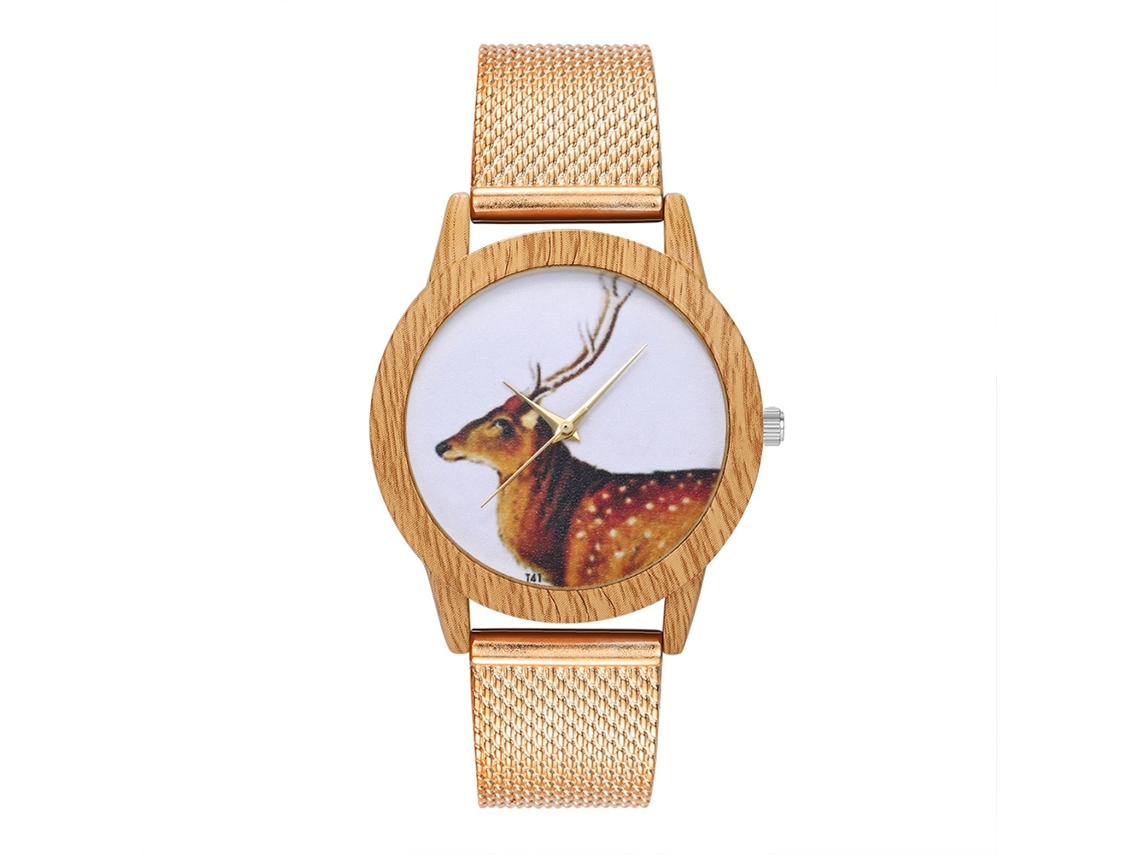 Relógio de Pulso Casual Unissex com Pulseira de Silicone e Movimento de Quartzo Ouro Rosa