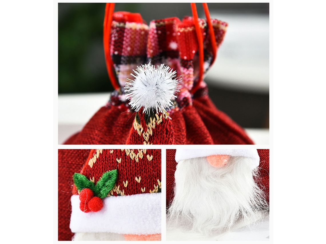 Saco De Maçã De Natal (design De Boneca Sem Rosto, Material De Linho) Eoocoo