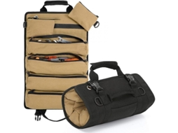 Mochila Enrolável de Ferramentas, 6 Bolsos, Resistente, para Motocicleta, Caminhão, Mecânica