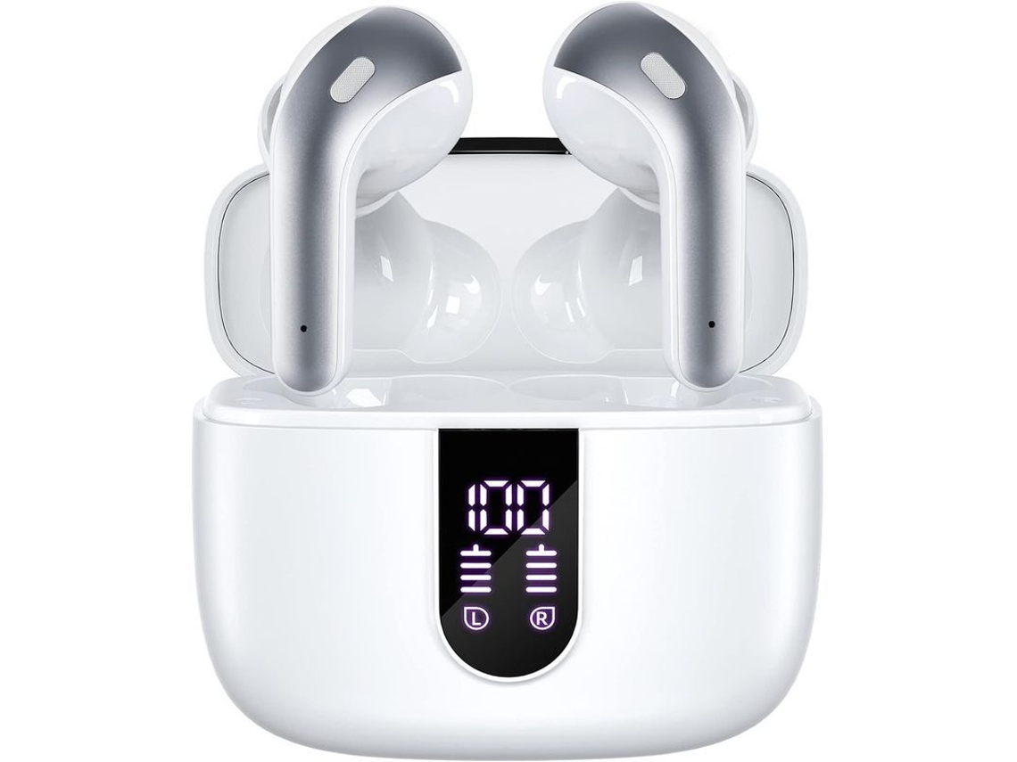 Yuru fones de Ouvido Bluetooth Sem Fio com Display de Bateria e Estojo de Carregamento Sem Fio
