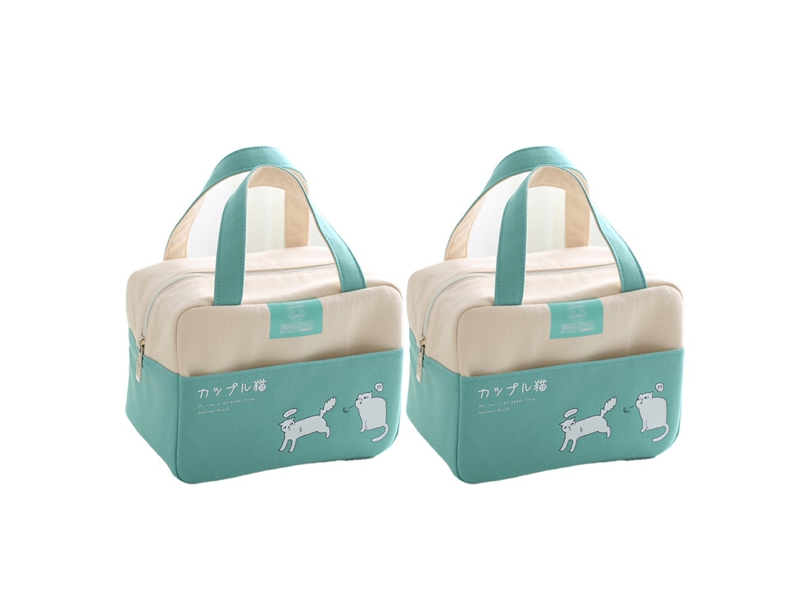 Lancheira Prática, Bolsa Térmica para Almoço com Bolso, Alça Resistente, Azul BRILVIBERA