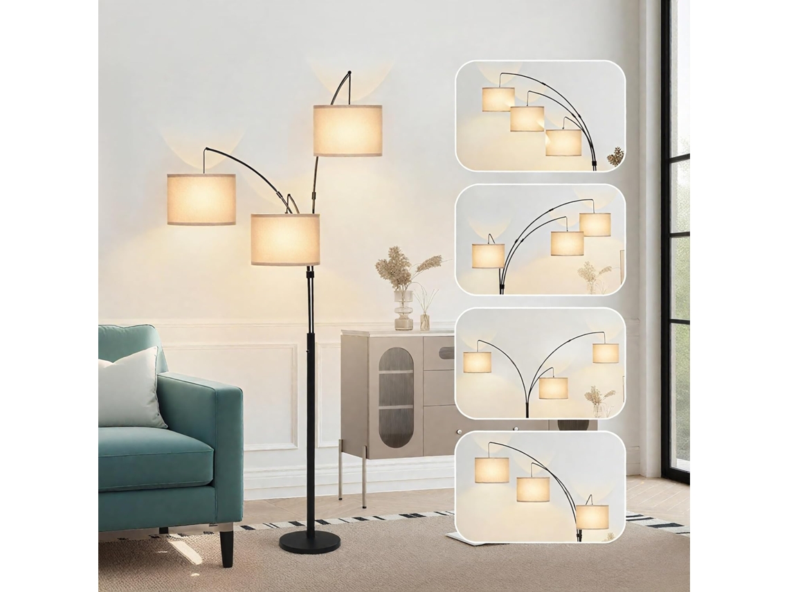 Luminária De Chão Em Arco Yu Yusing, Estilo Meados Do Século Xx, Com Múltiplos Braços, Ideal Para Sala De Estar, Leitura