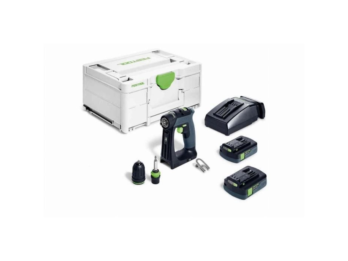 Chave de Fenda Sem Fio Cxs 18-Basic 2 Baterias 18 V 3 0 Ah Carregador Systainer 576883 FESTOOL