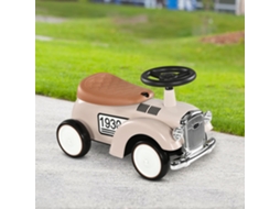 Carro Andador Para Bebé De 12 A 36 Meses Com Buzina Compartimento Armazen. E Volante 58x27x35 Cm Creme