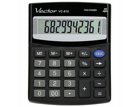 Calculadora Vector Vc 810 de plástico preto