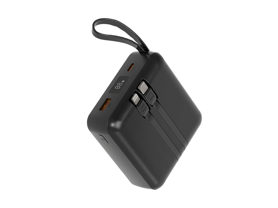 Powerbank 10000mah 22.5w Usb-c / Usb-a Com Cabo Usb-c / Lightning Integrados