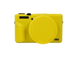 Capa Protetora de Silicone Macio para Canon Powershot G7x Mark Iii / G7x Iii / G7x3 com Tampa de Lente Amarela XIAOMOYU