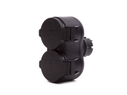 Adaptador Duplo Com Aterramento E Tampa Preta
