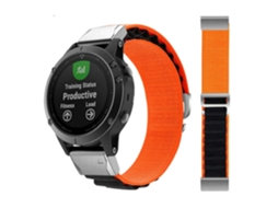 Bracelete Alpine G-Hook Ajustável Garmin Quatix 5 Sapphire Laranja e Preto