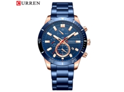 Relógio Masculino Casual À Prova D'água , Relógio de Pulso Multifuncional de Seis Ponteiros com Pulseira de Aço Inoxidável. MDUG (azul)