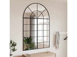 Vidaxl Espelho De Parede Arqueado 100x150 Cm Ferro Preto
