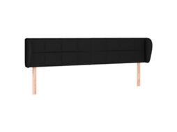 Cabeceira de Cama com Abas Tecido Preto MAISON EXCLUSIVE (163x23x78 cm)