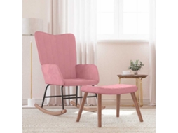 Vidaxl Cadeira De Baloiço Com Banco Veludo Rosa