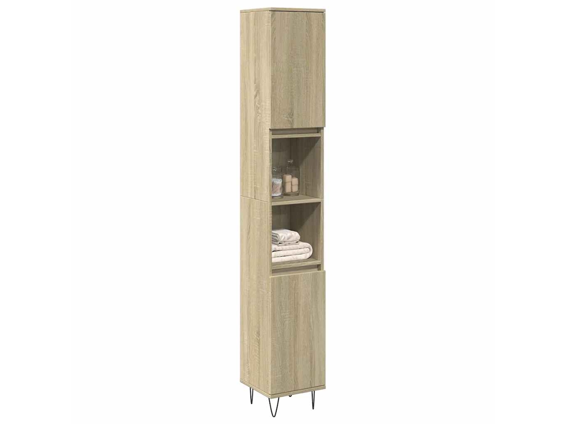 Vidaxl Armário Wc 30x30x190 Cm Derivados De Madeira Carvalho Sonoma