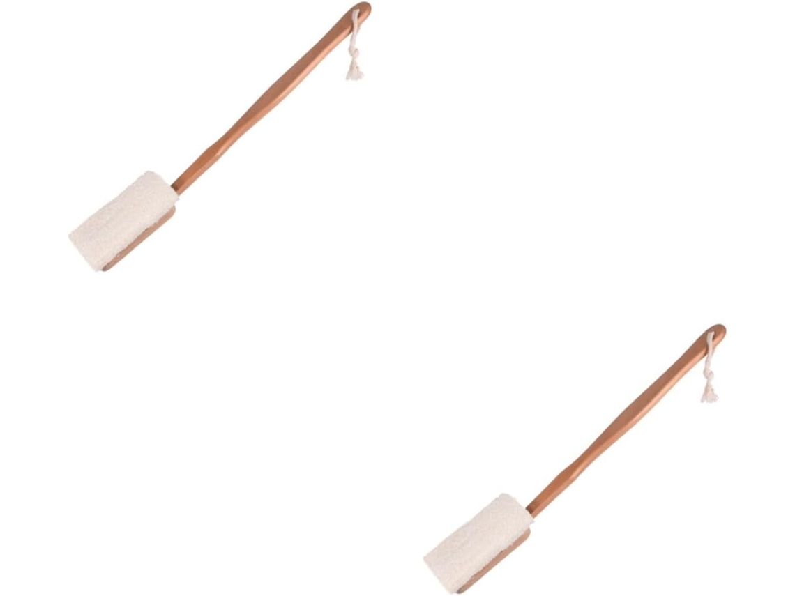 Lurelia Conjunto De 2 Buchas Vegetais De Banho Para Duche, Bucha Natural, Cabo Longo E Escovagem A Seco