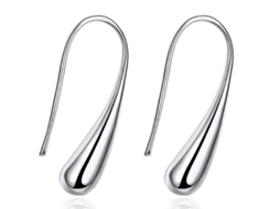 2026 aretes de Prata Ley 925 Pendientes Gota de Água Longo 2.8cm Peso 6g Anti alérgico