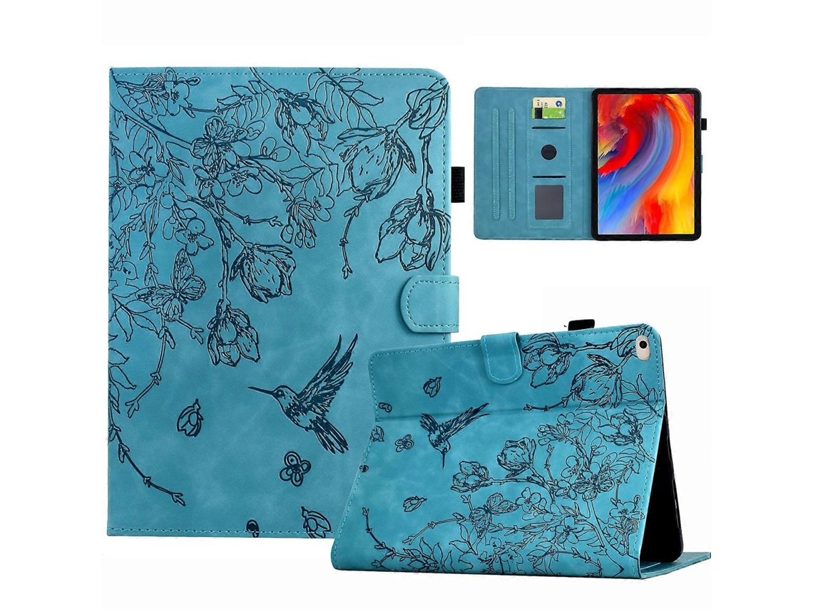 Capa de couro inteligente com estampa de flores e pássaros Webake para tablet