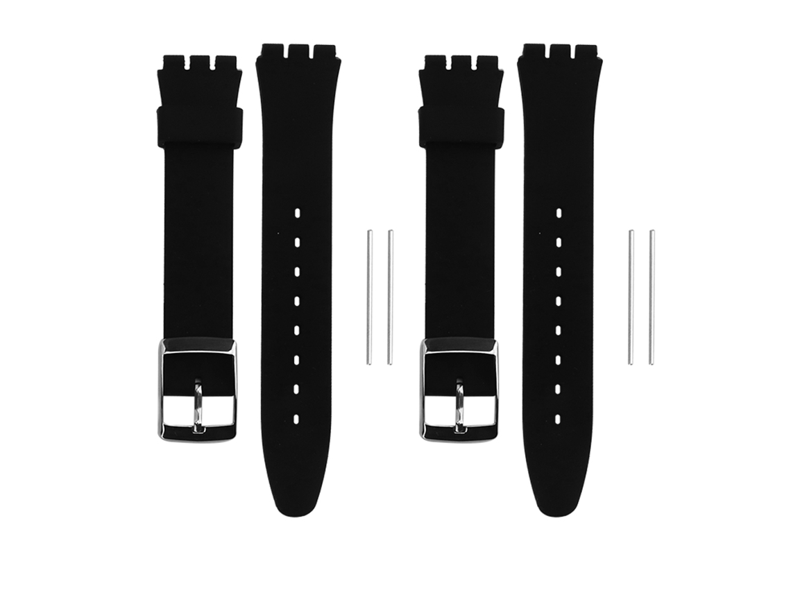 2 Peças Pulseira de Relógio de Silicone Macio de 17mm e 19mm para Substituição com S/MARCA
