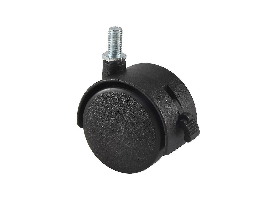 Rodízio Giratório Com Trava Para Móveis, Rosca De 8mm, Roda De 5cm (2 Polegadas), Cor Preta.-zscy
