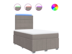 Box Spring Bed, Box Spring Beds Vidaxl Cinzento-acastanhado Tecido (120 X 200 Cm)