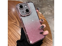 Capa De Tpu Para Iphone 13 - Glitter Degradê De Diamante