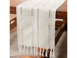 Mantel De Mesa Rústico Com Frunços, Estilo Campestre 72 Polegadas De Comprimento (bege)