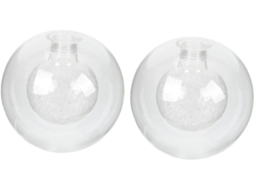 Lustre De Vidro Transparente De Duas Peças Com Cúpula Dupla Para Decoração.
