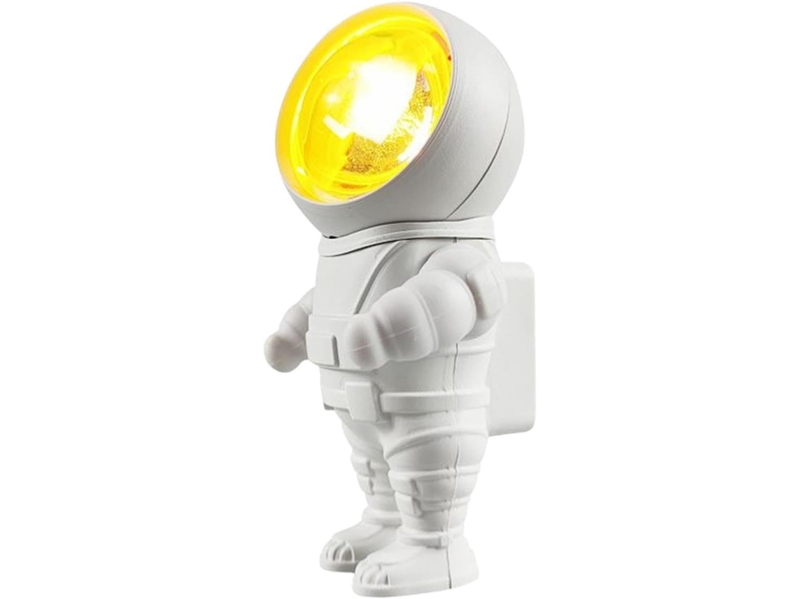Projetor de luz noturna com tema de pôr do sol de astronauta para sala de estar, com detalhes.