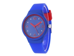 Relógio de quartzo elegante e casual com pulseira de silicone unissex (azul royal) - Ideal para presente