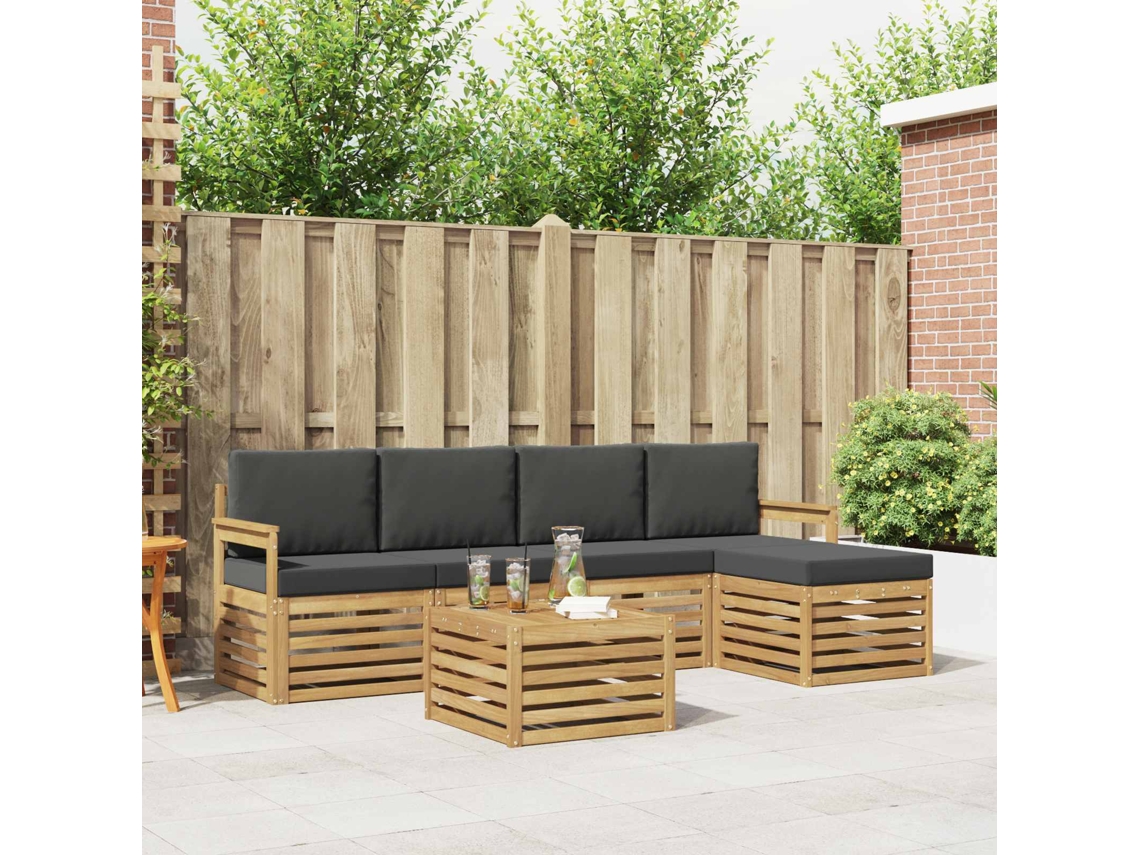 Vidaxl Conjunto De Sofás Para Exterior 6 Pcs Branco E Antracite