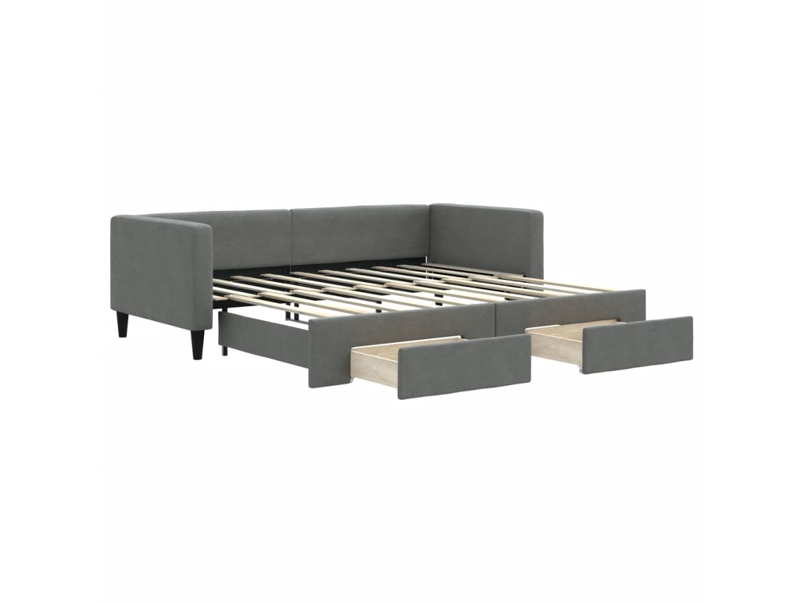 Daybed With Trundle, Daybeds With Trundles Vidaxl Cinzeto Tecido (90 X 190 Cm)