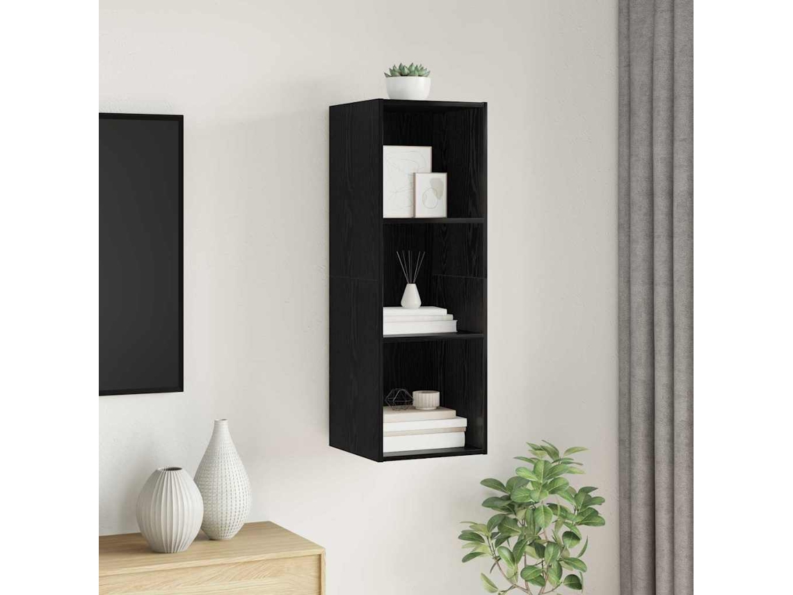 Vidaxl Conjunto De Móvel De Tv Carvalho Preto 37 X 37 X 107 Cm