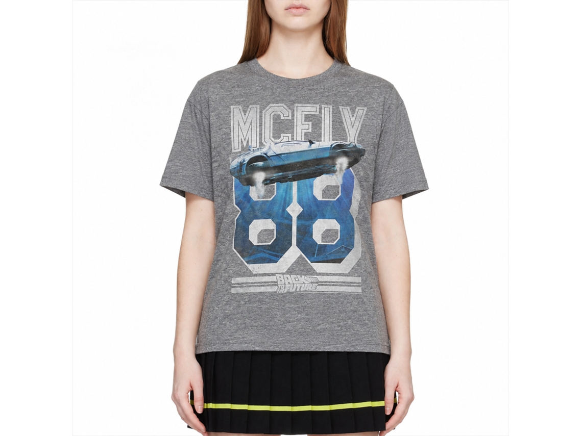 Rockinstone Back To The Future Movie Mcfly '88 Heather Graphite Adult T-shirt Size:xl