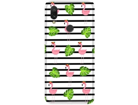 Capa Xiaomi Redmi Y3 CASEGADGET Flamingo and Leaves Verde