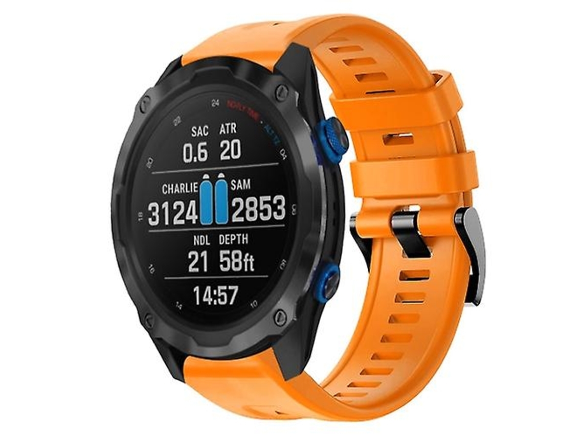 Lurelia Pulseira De Silicone Laranja, Compatível Com Relógio Garmin Descent Mk 2i