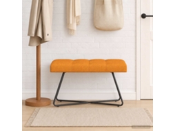 Vidaxl Banco Com Botões Estofados Amarelo Escuro 80 X 40 X 46 Cm