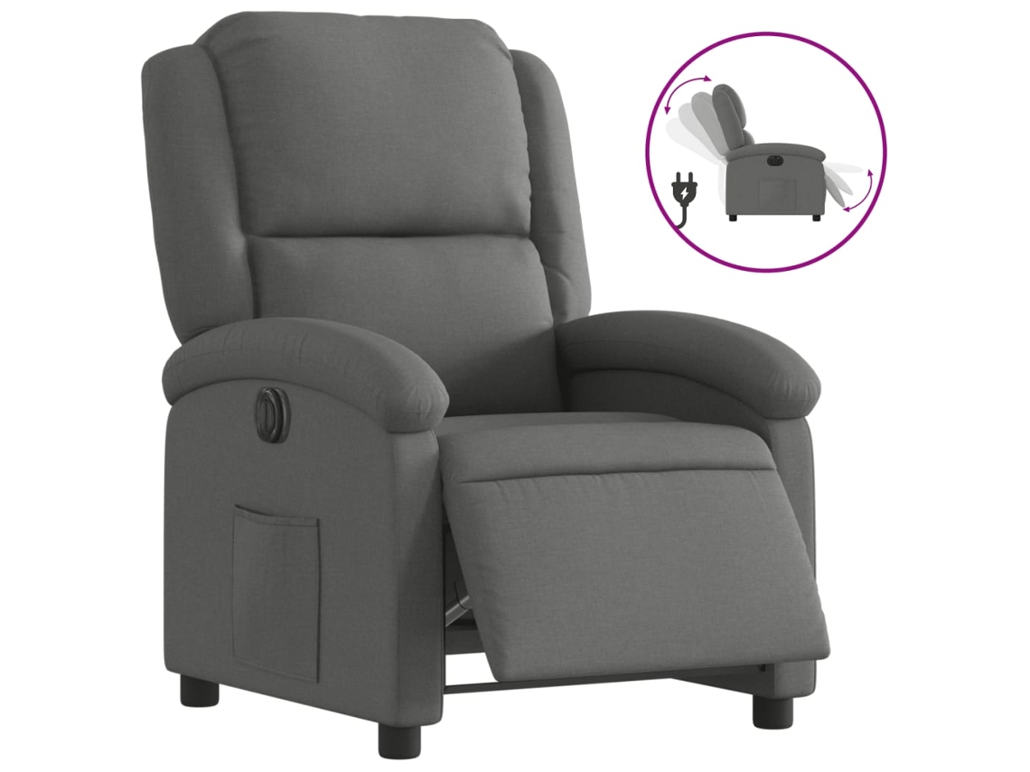 Electric Recliner Chair, Electric Recliner Chairs Vidaxl Cinzeto Tecido
