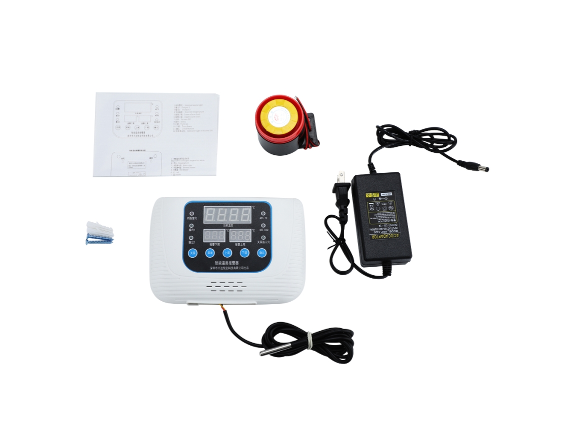 Alarme de Temperatura 240v com Buzina Externa para Estufa Agrícola 55°C a +125°C, Sensor Termômetro