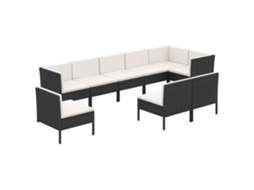 Garden Lounge Set, Garden Lounge Sets Vidaxl Preto Rattan / Vime (n/a)