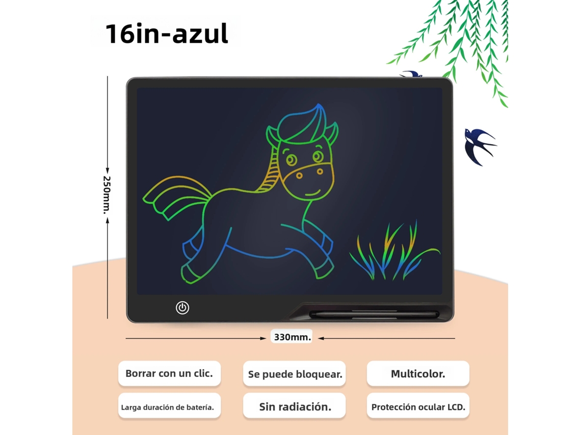 Quadro De Escrita Lcd (preto, 16 Polegadas) Para Escrita E Desenho Artístico, Ferramentas Infantis, Brinquedo Educativo