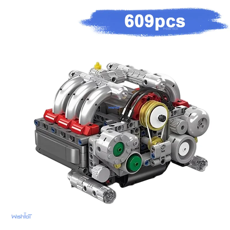 Conjunto De Blocos De Construção De 609 Peças Para O Modelo De Motor De Quatro Cilindros Opostos Horizontalmente.