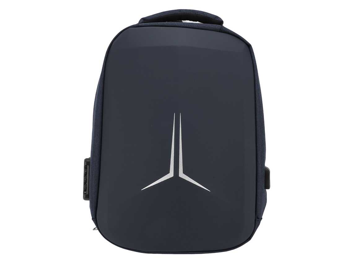 Mochila de Viagem Resistente à Água para Satélite Mini com Porta USB e Compartimentos Moldados Azul
