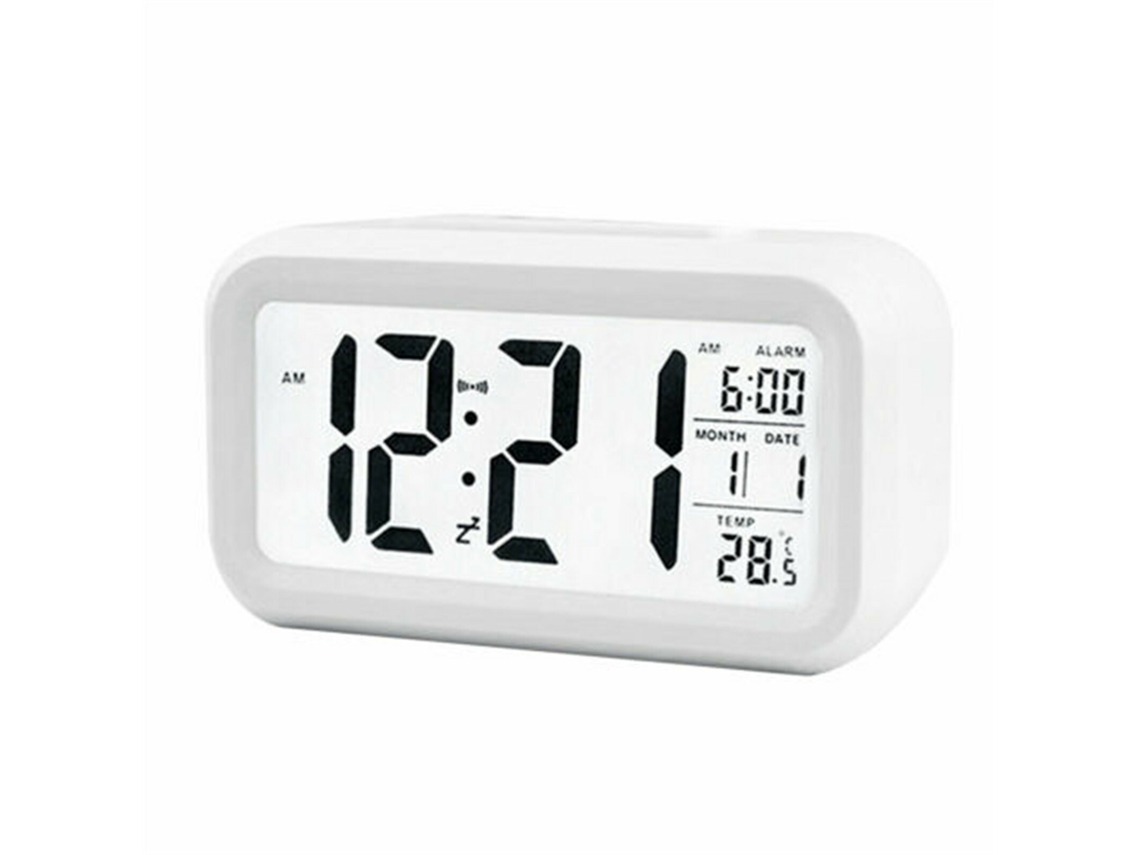 Relógio De Mesa Digital Led Com Despertador, Soneca, Temperatura, Dia/noite, De Cabeceira SUNNY SPACES