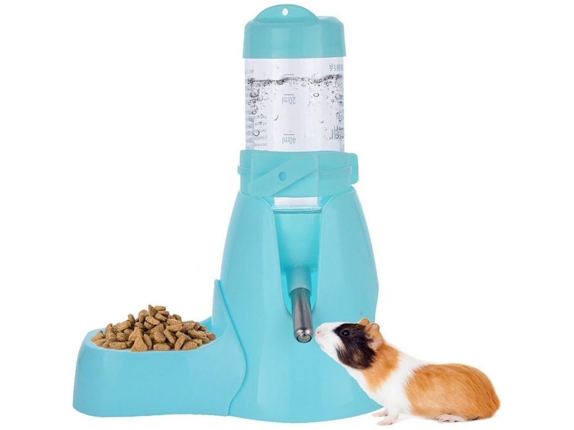 Dispensador automático de água para pequenos animais de estimação, como hamsters, coelhos e ratos, 80ml, azul.